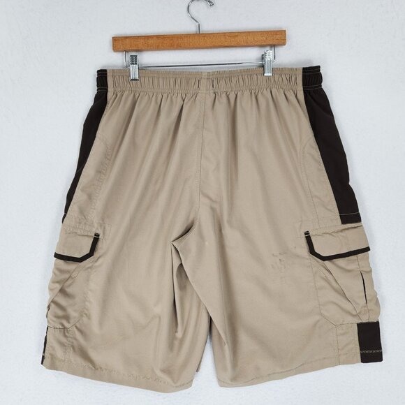 Nike Swim Trunks Mens XXL Tan Black Cargo Hybrid Shorts Utility Board Casual - Picture 8 of 16